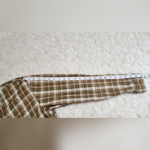 REI Co-Op Northwoods Button-up Shirt Tan Green Pink Sz Large Plaid 100% Cotton - Picture 7 of 11